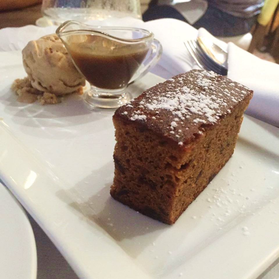 sticky toffee pudding, north the grange hotel