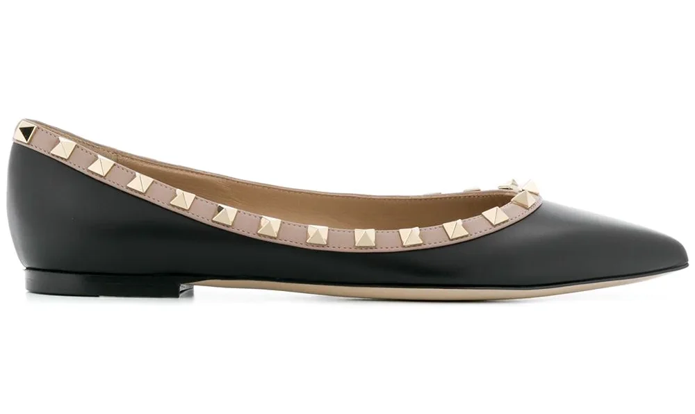 Valentino Garavani Rockstud-embellished ballerina shoes
