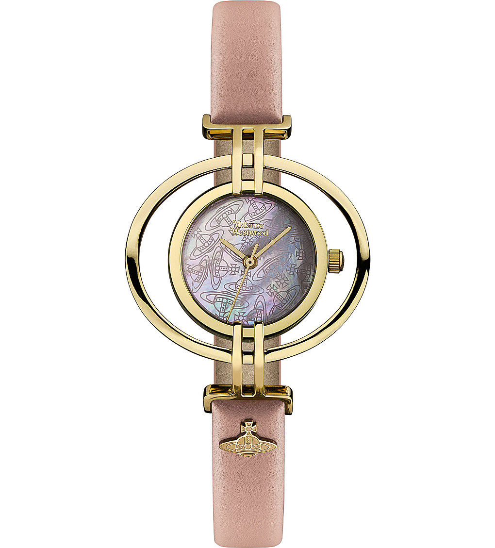 vivienne westwood Gold Plated and Leather Oval Watch - Selfridges