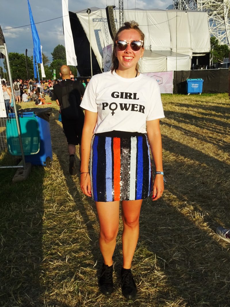 sequin skirt girl power festival fashion bluedot