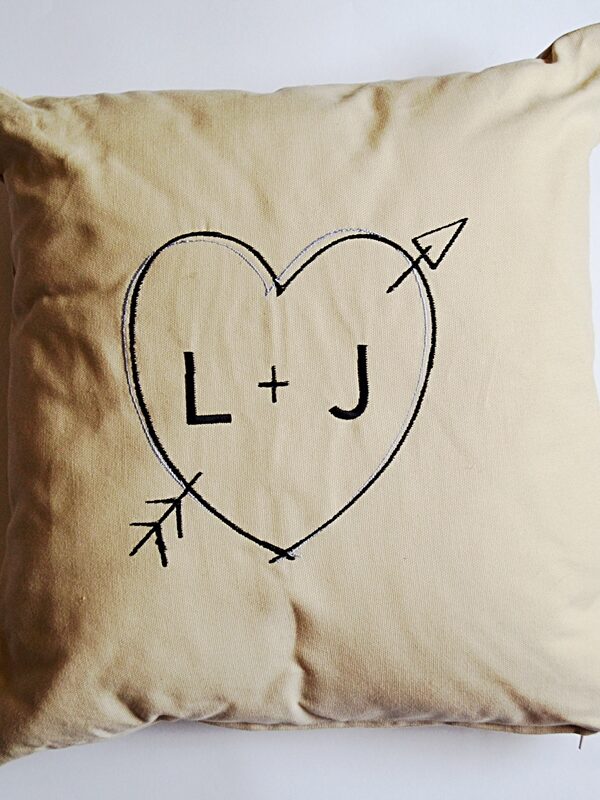 customised homeware from getting personal pillow initials