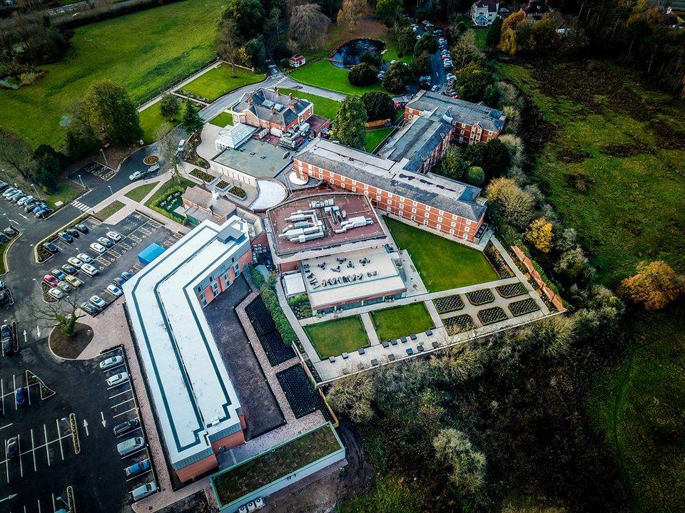 doubletree chester hotel aerial view