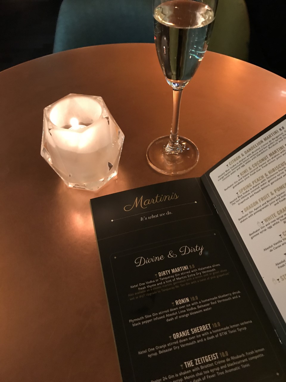 dirty martini manchester menu
