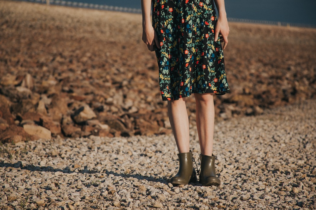 floral skirt boots